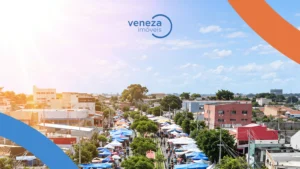 Feira de rua e comércio na Região Norte de Londrina vistos do alto